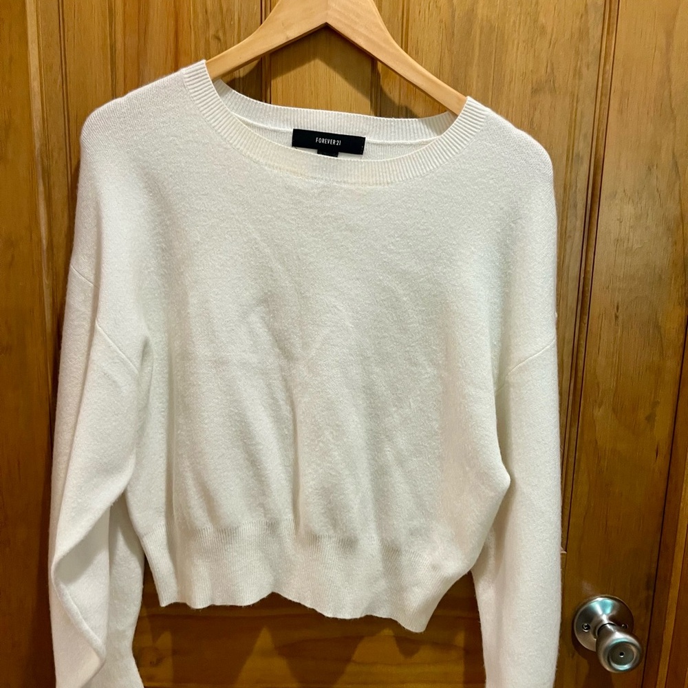 Forever 21 Off-White Crew Neck Sweater